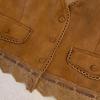 Women Lace Patchwork Suede Vest Casual Loose Fit Bohemian Cardigan