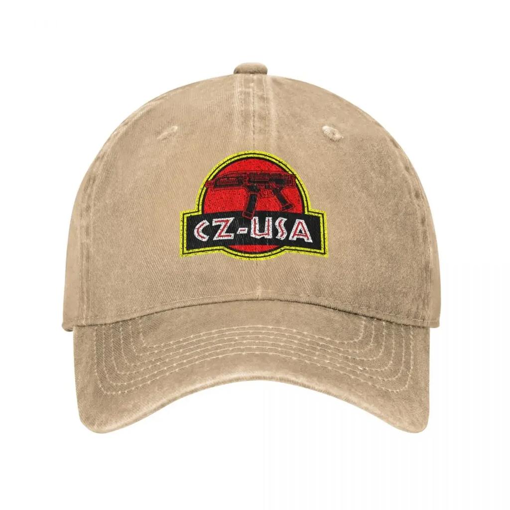 Retro CZ USA Pistol Logo Baseball Caps Unisex Distressed Washed Snapback Hat Guns Outdoor Running Golf Unstructured Soft Hat Cap