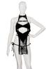 Clearstone SecretRose Cosplay Halloween Lacy Open Black Cheongsam, Women's,