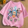 LABUBU Cartoon 3D Print Kids T Shirts White Boy Girls Trend Clothes Short-Sleeved Top