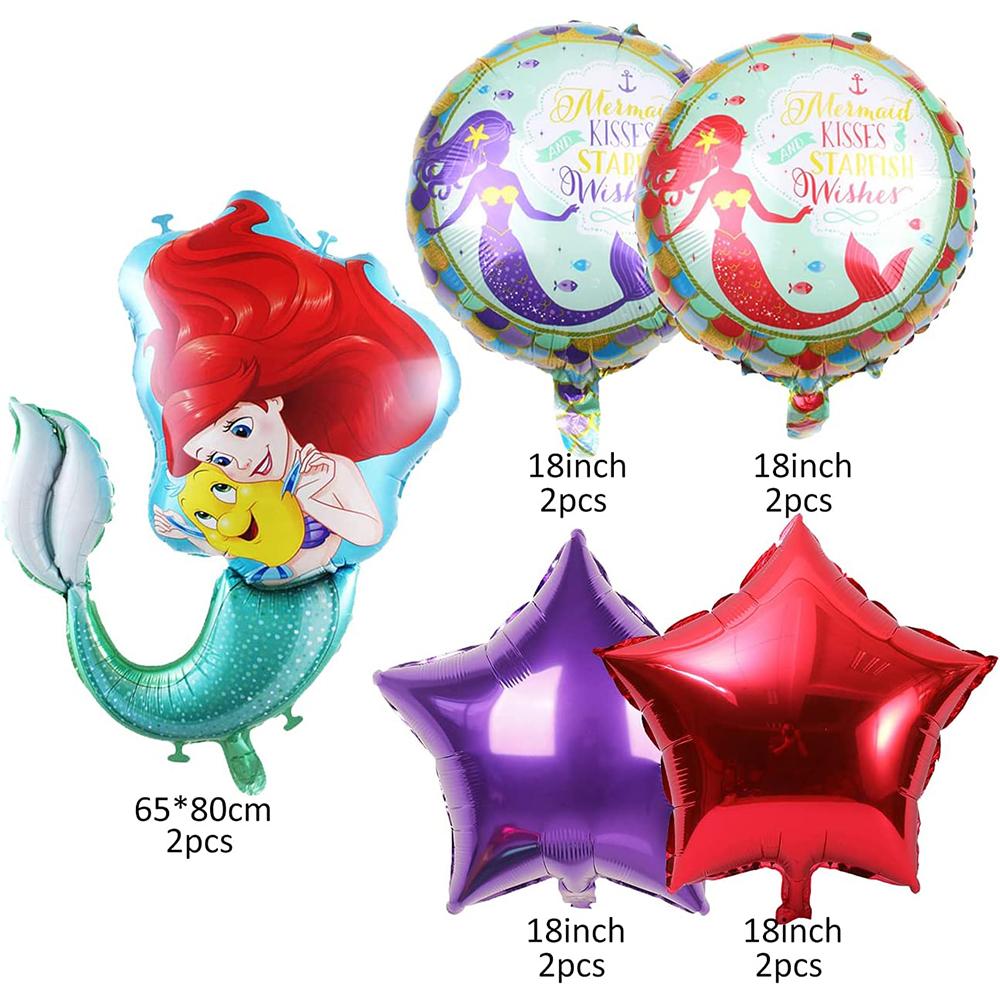 Cute Mermaid Party Balloons for Underwater Mermaid Sea Theme Decor [10pcs/set]