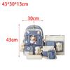 5 Pieces Cartoon Women Backpacks Schoolbag Travel Bag Durable Daypack Teenager Adjustable Shoulder Straps Multi Pocket Student