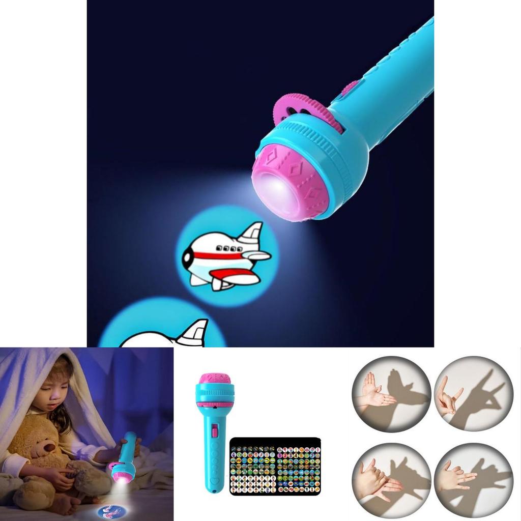 Kids Projection Flashlight Fun Bedtime Stories Toy For Early Learning.