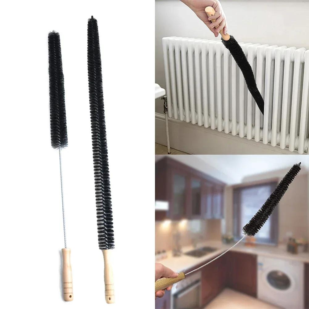 Wood Handle Long Cleaning Brush Water Pipe Drainage Dredge Tool Flexible Cleaner Brush Radiator Duster Long-haired Clean