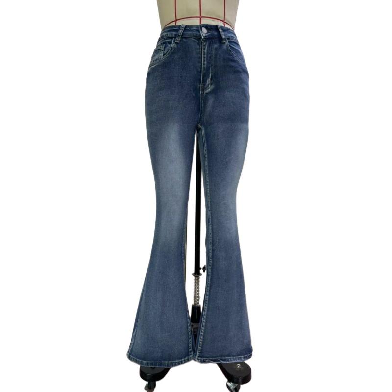 GMXIA Women's Vintage Jeans High Stretch Pocket Embroidery Vintage Jeans Slim Hip Lifting Flared Pants