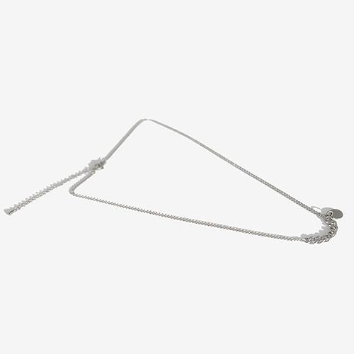 Rush Off Surgical Steel Two Flow Chain Necklace - Circle Pendant