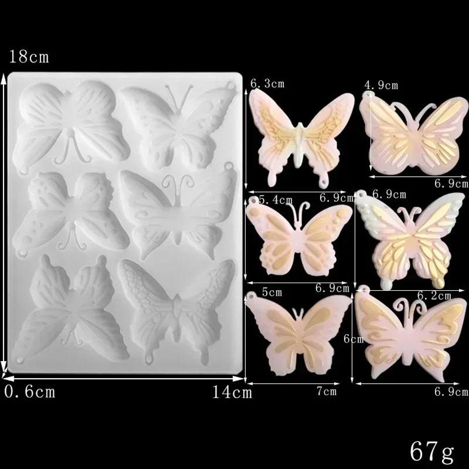 Butterfly Silicone Mold Epoxy Resin DIY Keyrings Eardrop Resin Mold Jewelry Making Crystal Drop Glue Pendant Silicone Mould