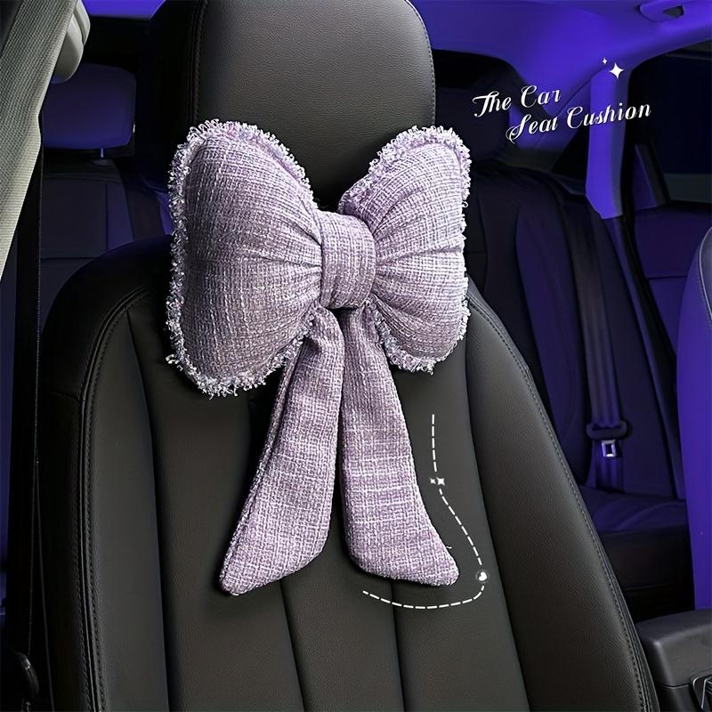 Fashion Car Headrest Neck Pillow Summer Bowknot Neckpillow Tweed Style Fashionable Decor Four Seasons Car Interior Accessories