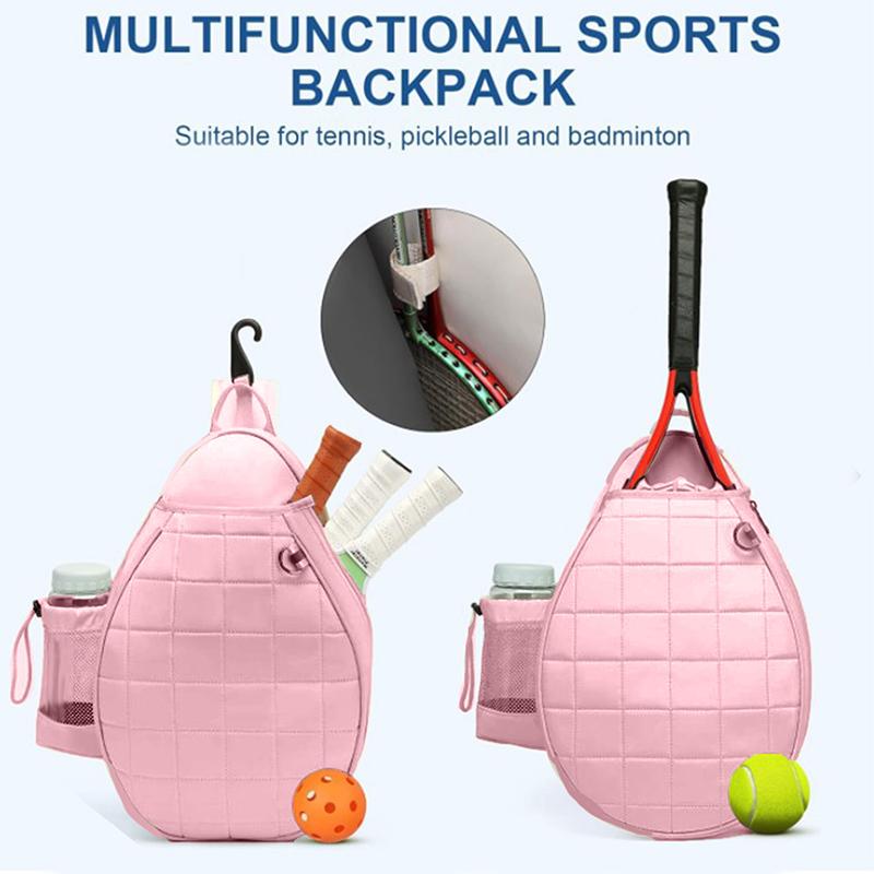 Tenisová taška, Prošívaný tenisový batoh pojme 2 rakety, Vodotěsná crossbody taška přes rameno, Pickleballové tašky pro ženy, muže a mládež