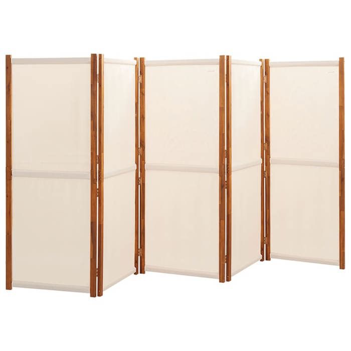 VidaXL Cloison de séparation 5 panneaux Blanc crème 350x180 cm 319185