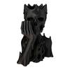 Yousheng 3D Printed Melting Skeleton Statue, Matte Black Gothic Skull Holding Chin Figurine, Dark Style Sculpture for Home Decor Desktop Ornament