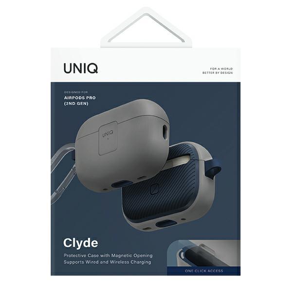UNIQ Clyde Lock Case AirPods Pro 2(2022/2023) Chalk Grey-Marine Blue