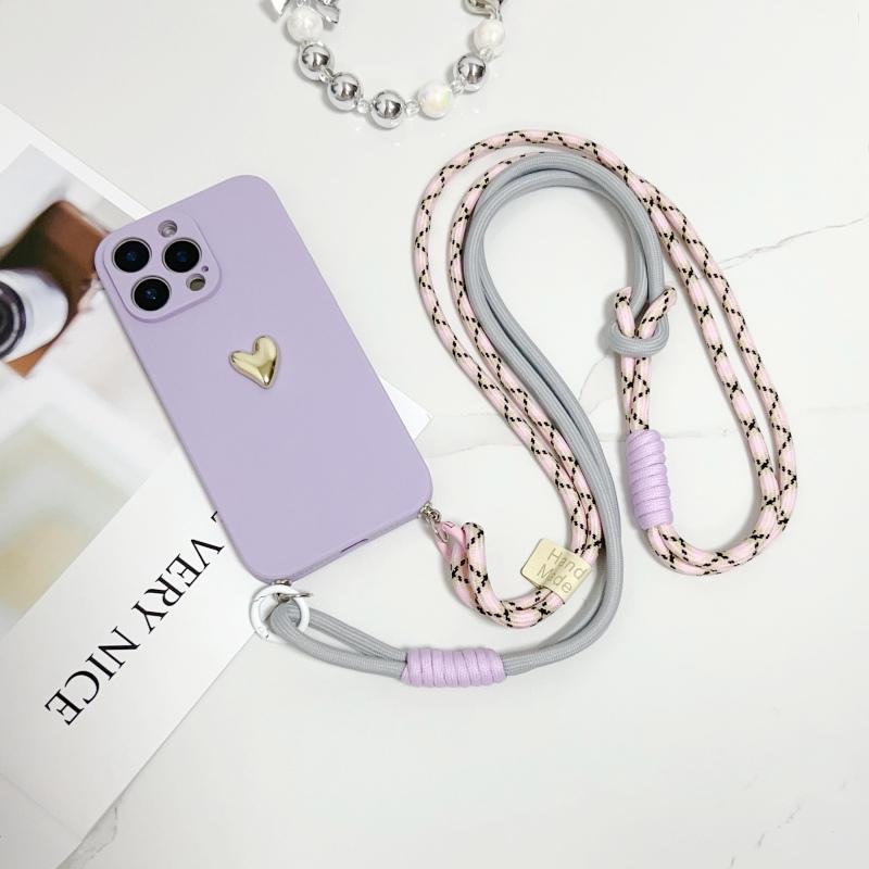 Crossbody Lanyard Case For Xiaomi 15T Mi 17 Pro Max Redmi 15 15C Note 14 Pro Plus 14C 14T Strap Shockproof Anti-Loss Love Cover