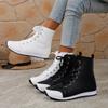 Spring Autumn Women's Short Boots Fashion Side Zipper Lace-Up High-Top Sneakers Soft Microfiber Leather Ankle Boots Women Shoes