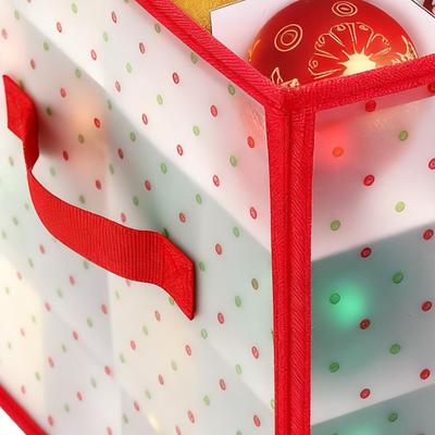 Skládací úložné boxy na vánoční ozdoby s 64 přihrádkami na drobnosti, oblečení, sváteční baňky, sladkosti, šperky, hračky, míčky