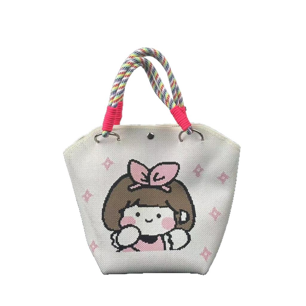 Niche Design Vegetable Basket Handbag High-end Knitted Bag Casual Versatile Large-capacity Woven Bag