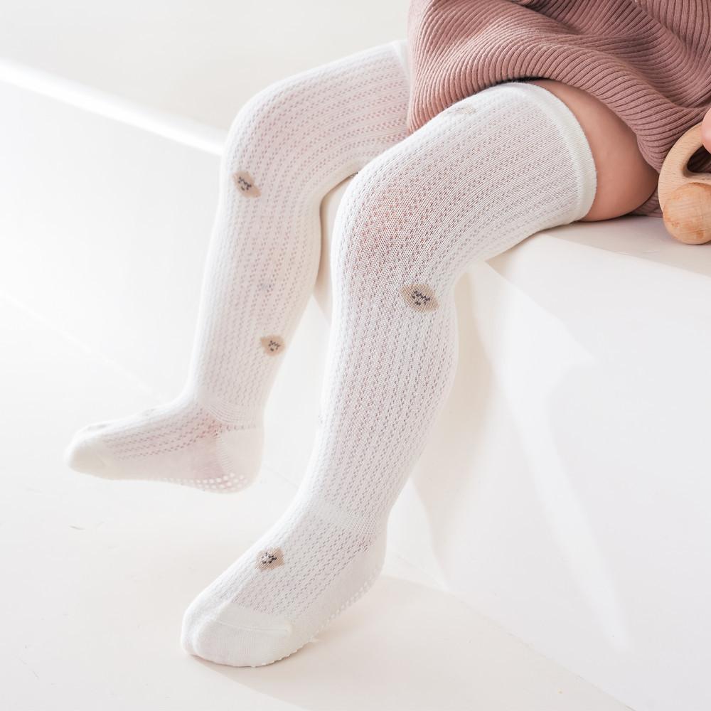 Sommer Mesh Dünne Lockere Babystrümpfe Neugeborenen Babysocken Rutschfest Über dem Knie Anti-Mücken-Socke