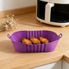 Rectangle Silicone Fryer Liner with Dual Handles Dishwasher Safe Non Stick Food Grade Heat Resistant Reusable Oven Baking Tray Basket Bowl