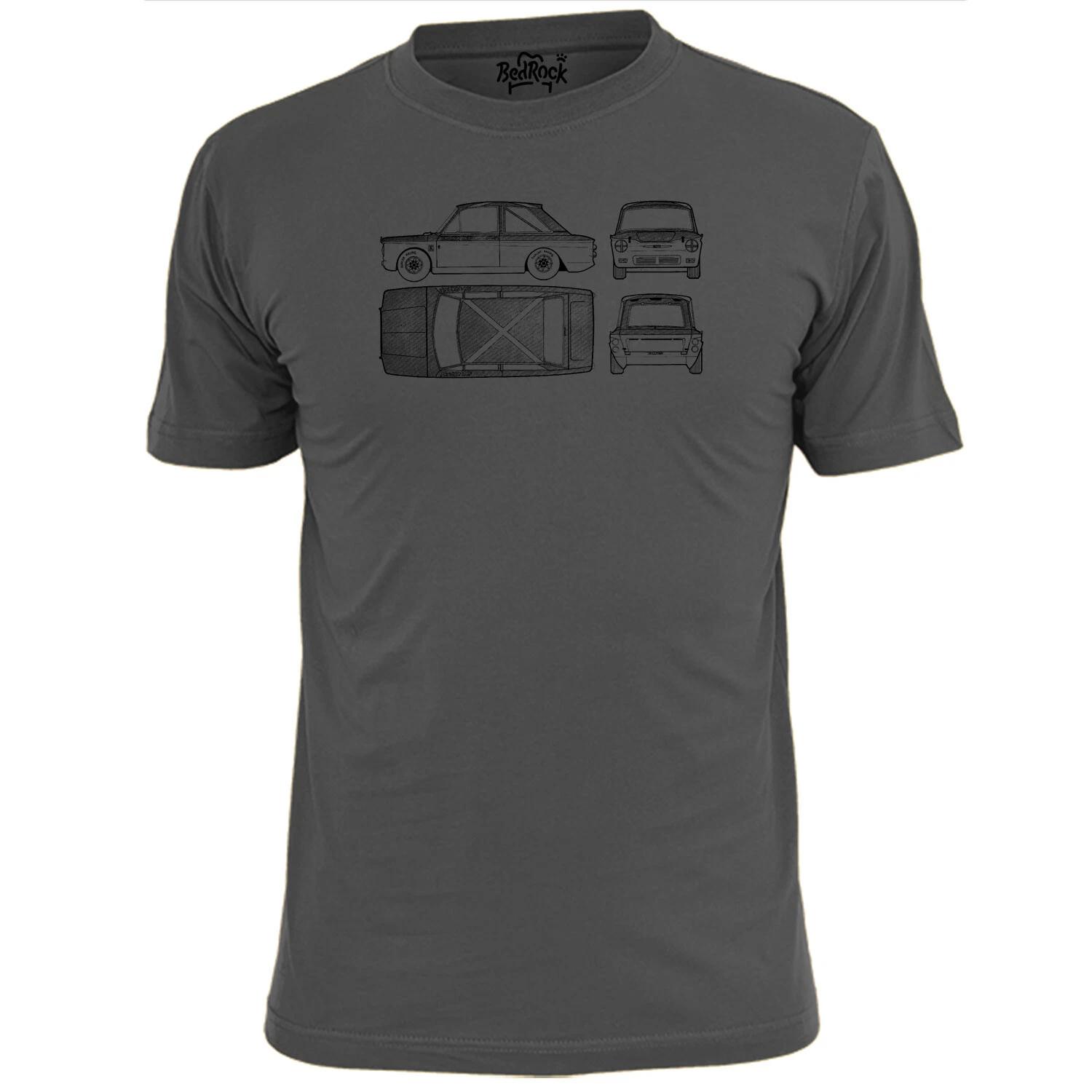 Mens Hillman Imp Sport Vintage Car Blueprint T shirt Retro 4XL