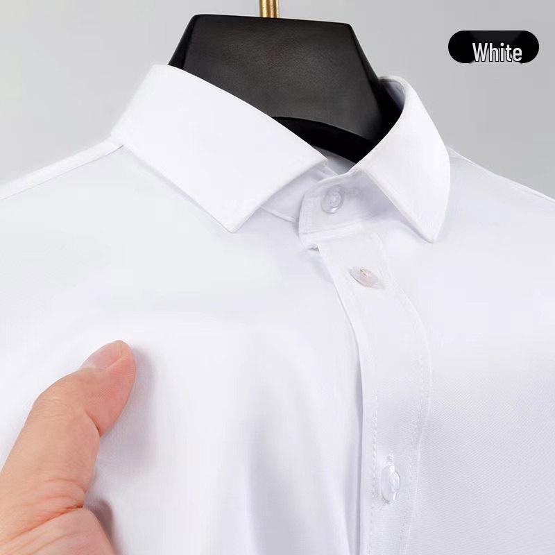 

Мужская рубашка больших размеров с длинным рукавом, не требующая глажки, тянущаяся, в стиле business casual, белая 46