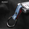 Alcantara Suede Key Fob Cover with Keychain Fits Porsche Macan 4 EV Electric model 2024 2025 Taycan 2022 Key Shell Accessories