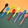 Rice Spoon High Temperature Resistance Solid Color Soft Silicone Non-stick Food Grade Eating Tool Stable Smooth Edge Soup Spoon Kitchen Tool