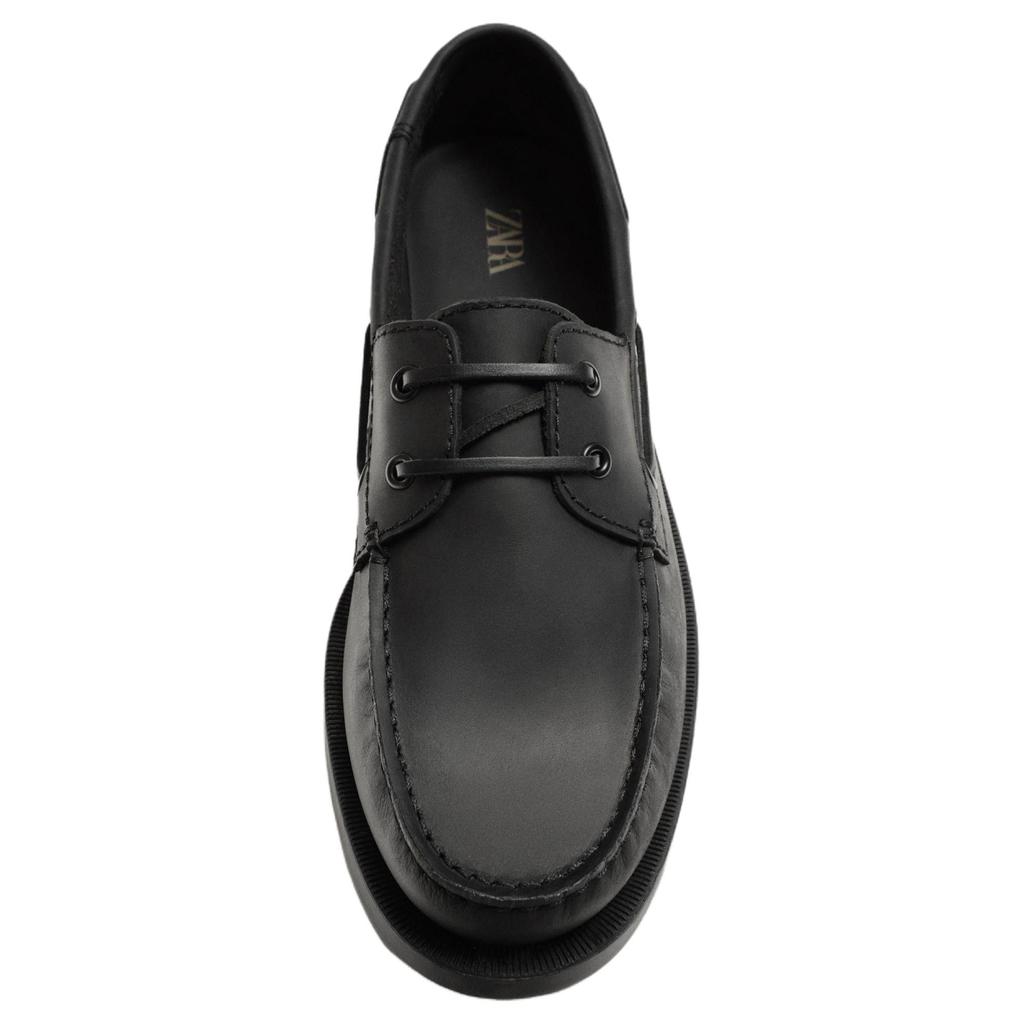 Zara Lehké Vintage semišové ležérní plachetnice Pánské tenisky Černé 12409520800