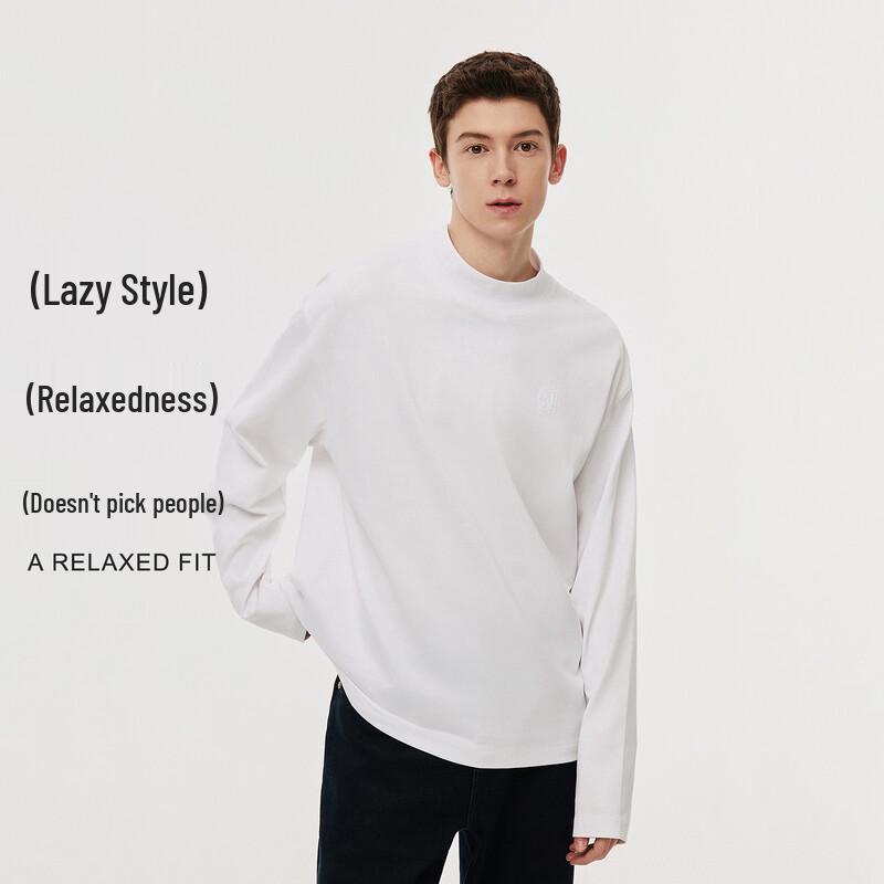 NVG YOUNG Men's Loose Fit Mock Neck Cotton Sweatshirt
