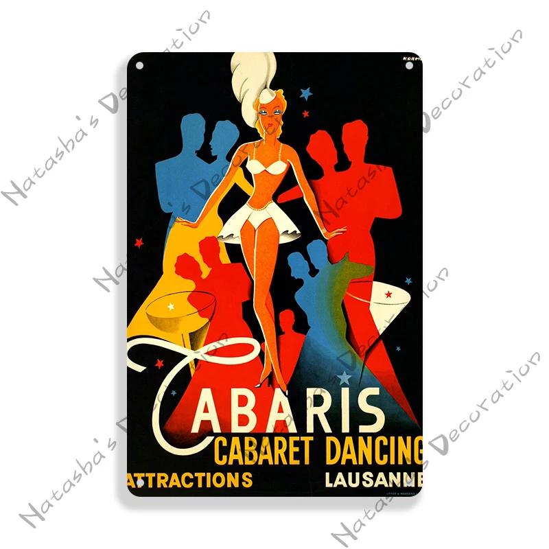 Cabaret Poster Music Movie Metal Sign Decorative Plate Home Restaurant Bar Club Wall Decor Vintage Metal Poster Industrial Decor