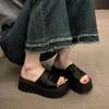 Fashion 2025Summer Women Platform Thick Bottom Slippers Open Toe Slide Ladies Casual Beach Vacation Sandalias