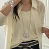 Metal Long Necklace with Water Bottle Pendant Women Choker  for Fashion Enthusiasts