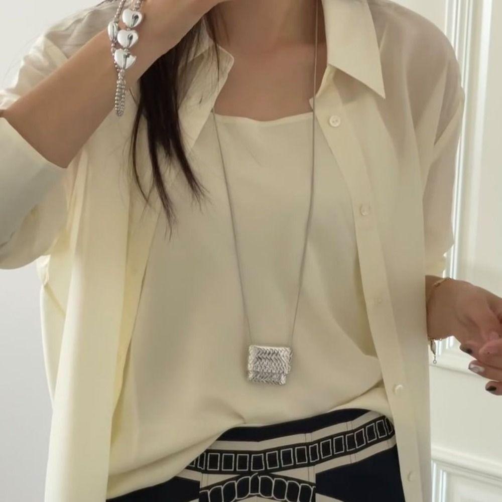 Metal Long Necklace with Water Bottle Pendant Women Choker  for Fashion Enthusiasts