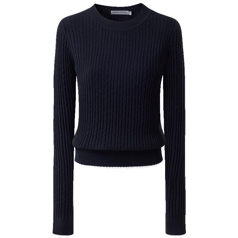 GIOVANNI VALENTINO Women's 100% Wool Round Neck Sweater