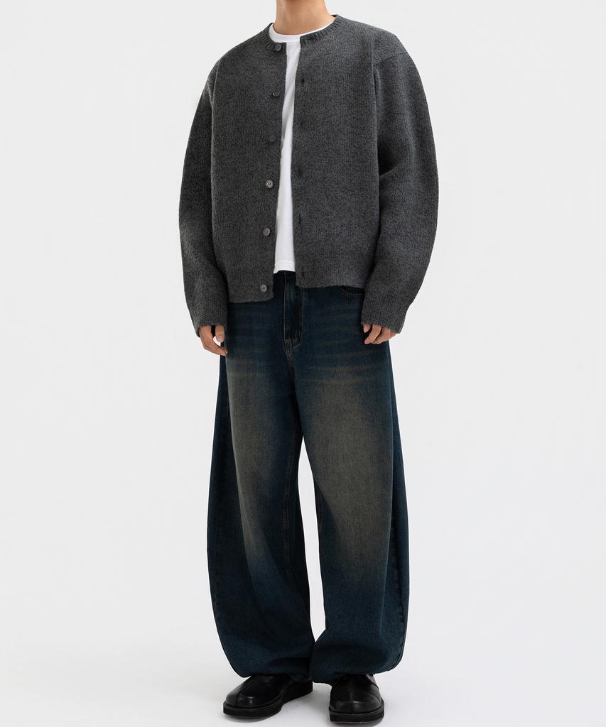Underoff [2Pack] Semi-Oversized Crop Fit Round Cardigan 5 Colors