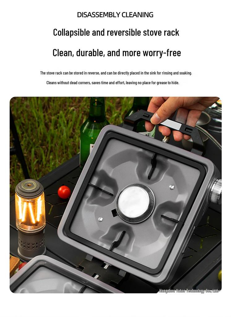 New Outdoor Double-Head Stove: Titanium Purple, Stable Pressure Design for Camping and Picnics
