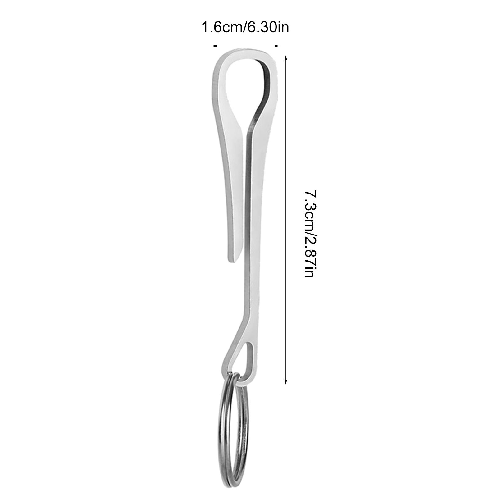 2 шт. брелок из нержавеющей стали карманный зажим портативный подвесной пряжка держатель — фото 6