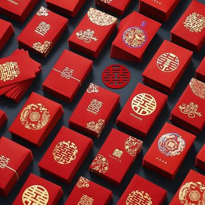 50pcs/set Mini Red Envelopes Kawaii Wedding Party Invitations Cards Cover Lucky Hongbao Money Bag Gift Bag Cash Letter Envelope