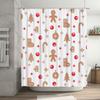 TU Christmas Shower Curtain Festive Holiday Decor Bathroom Fabric Waterproof Holiday Shower Curtain Sets Modern Farmhouse Style