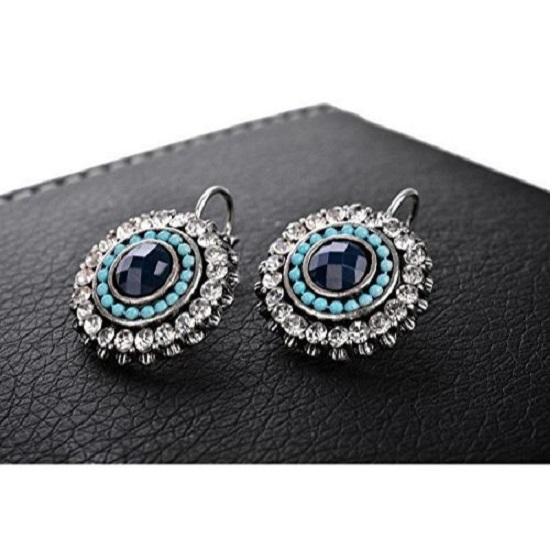 Modische, stilvolle Ohrringe aus oxidiertem Silber für Damen und Mädchen