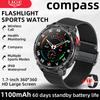 New Military Smart Watch 1100mAh Battery Compass LED Flashlight Men Outdoor Sport Watches Bluetooth Call 1.7" HD Smartwatch