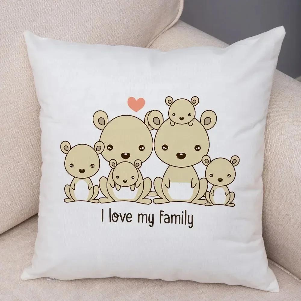 Luxury Home Decor Pillow Cover Car Living Room Sofa Cushion Cover Animal Family Pattern Cushion Cover