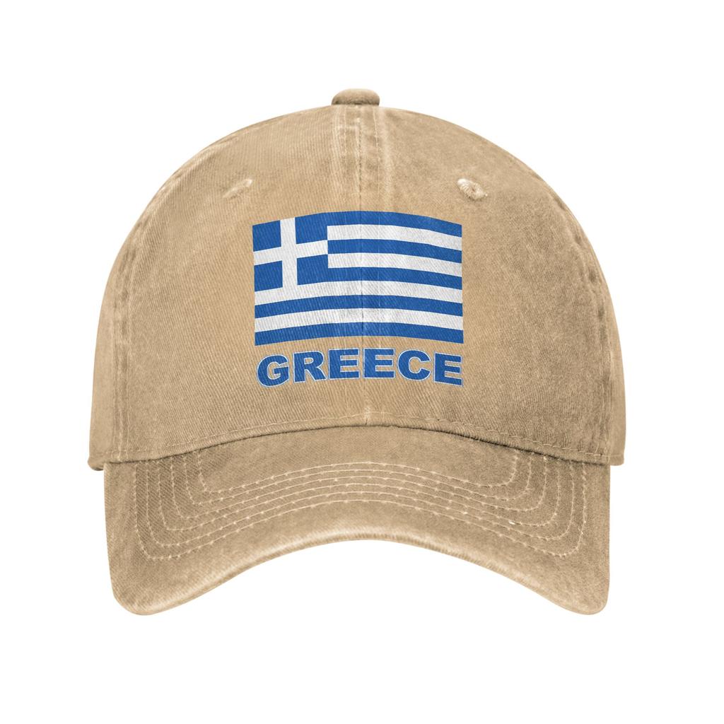 Washed Baseball Cap Greece Flag  Spring Hip Hop Hats For Unisex Adult  y2k Cool Hiking Fishing Sun Snapback Cap