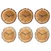12 Inch Wood Grain Wall Clock Creative Tree Stump Design Silent Quartz Movement