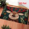 VIKAMA Cute Santa Claus Christmas Bath Mat Soft Plush Non Slip Floor Mat For Bathroom Entryway Winter Holiday Home Decor