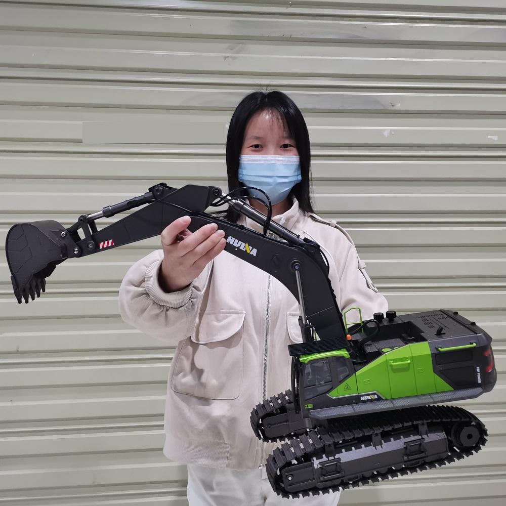1/14 HUINA 1593 582 RC Excavator Dumper Truck Crawler Alloy Tractor Loader 2.4G Radio Controlled Car Engineering Toy for Boy