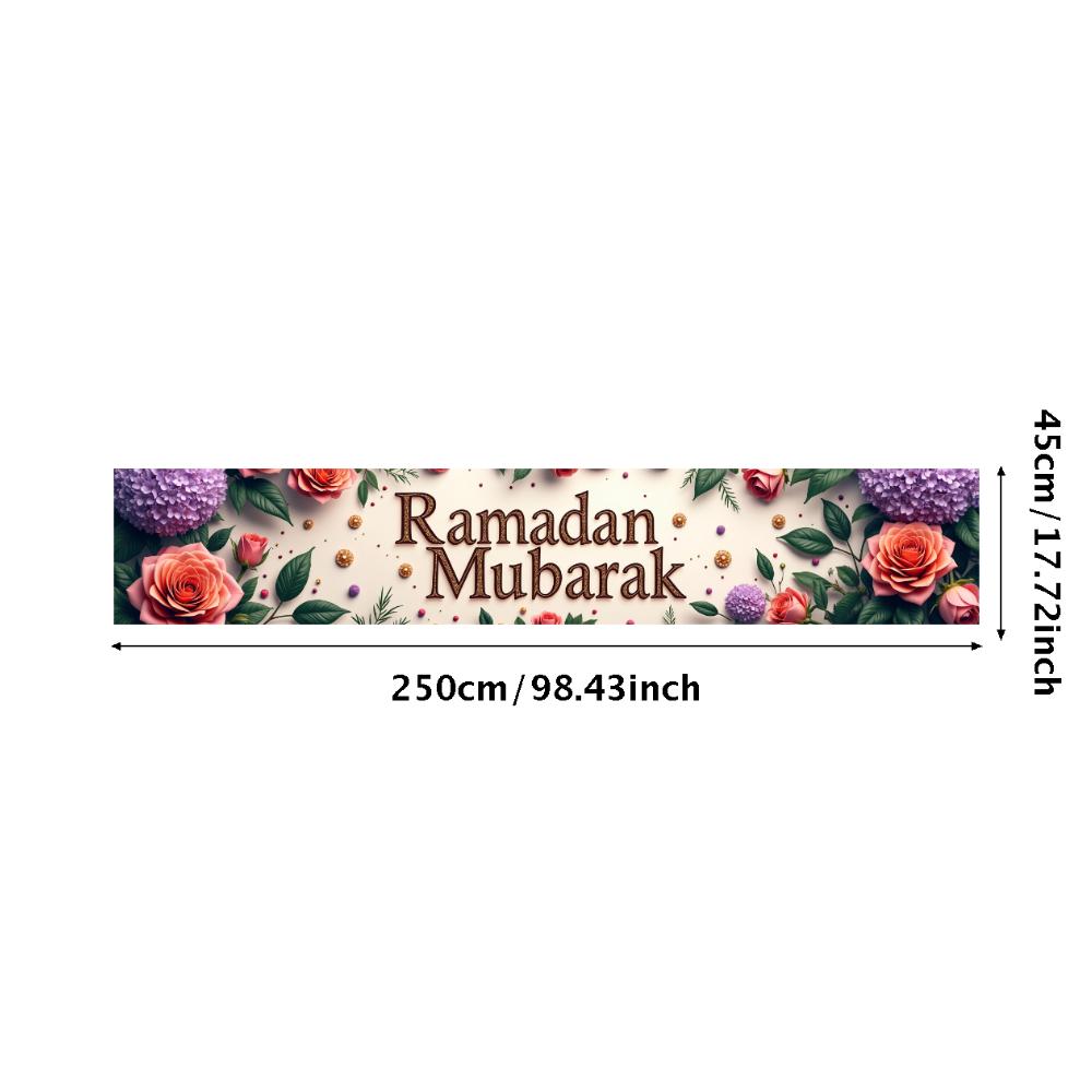 Ramadan Mubarak Banner Backdrop Lanterns Crescent Stars Mosque Party Celebration Ramadan Kareem Photography Decorations Props