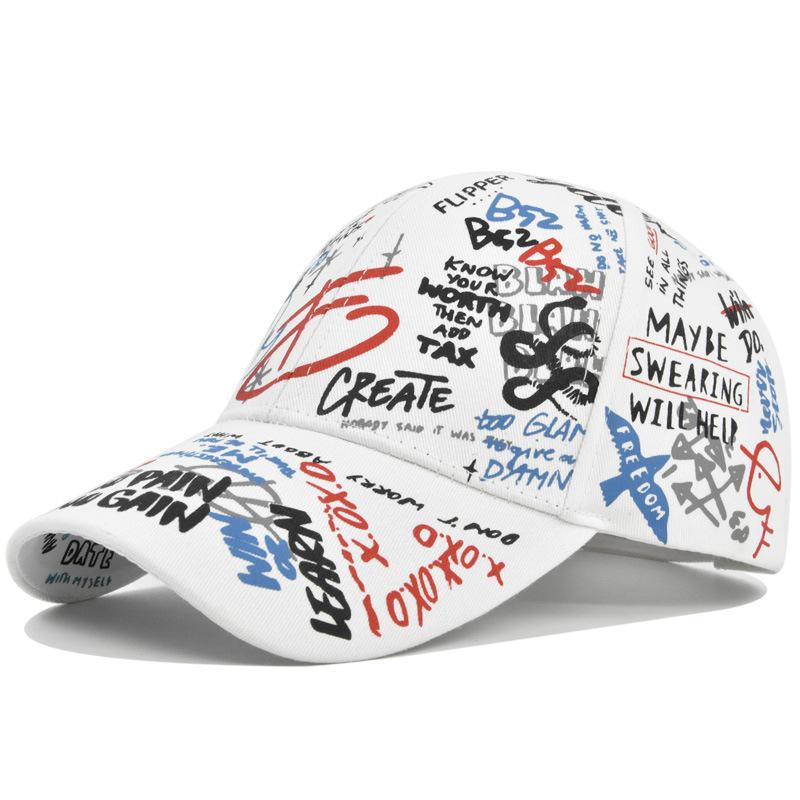 

Graffiti printed baseball cap, men s and women s multi-color painted adjustable sun hat, suitable for sports sun protection Adjustable