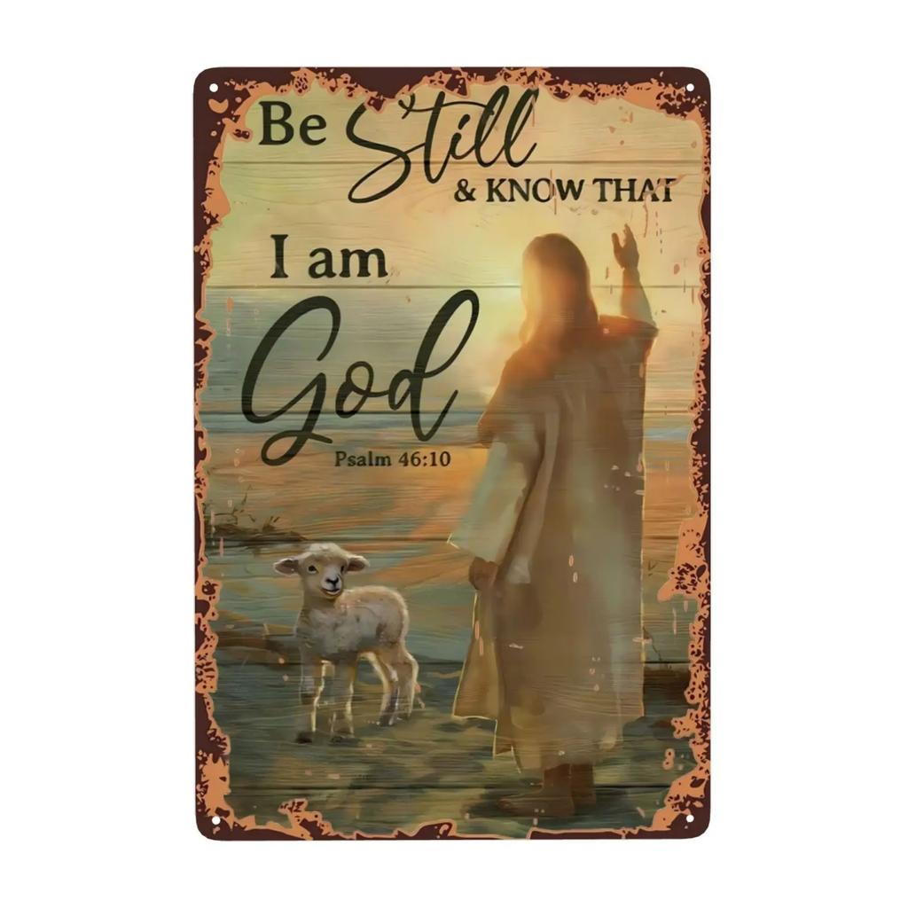 1pc Jesus Christ Metal Sign Focus On Me Not The Storm Vintage Decor Wall Sign for Home Cafes Pubs Club Tin Sign 8x12 Inch