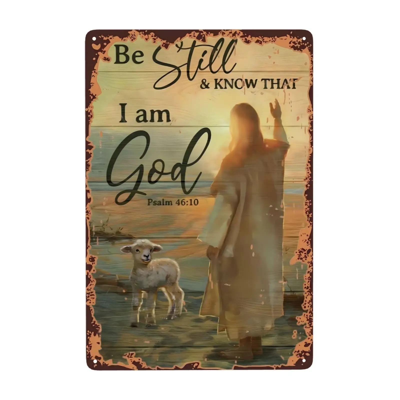 

1pc Jesus Christ Metal Sign Focus On Me Not The Storm Vintage Decor Wall Sign for Home Cafes Pubs Club Tin Sign 8x12 Inch 20x30cm