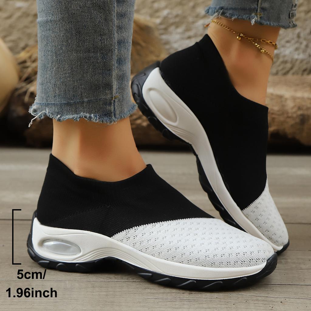 Fashion Summer Women Fashion Vulcanized Sneakers Platform Solid Color Flat Ladies Shoes Casual Breathable Wedges Ladies Walking Sneakers